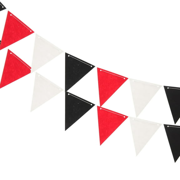 ROSENICE  2 Pcs Red Black and White Pennant Flags Banner Flower Garland Child