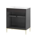 thumbnail image 4 of Modway Awaken 30" Solid Wood and MDF Bathroom Vanity in White/Black, 4 of 7
