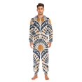 thumbnail image 3 of FORMRS Onesies Pajama for Adults Unisex Hoodie Winter Jumpsuit One Piece Sleepwear, Sizes S-2XL, Orange Art Pattern, 3 of 7