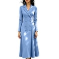thumbnail image 2 of Aimik Women's Double Breasted Long Blazer Dress Lapel Collar Work Office Slim Fit Formal Midi Coat Dress, 2 of 6