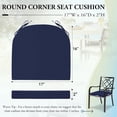 thumbnail image 3 of Panpaddle Outdoor Seat Pads Seat Cushions 4-Piece Solid Waterproof Patio Seat Chair Cushions 17"X16"X2" Rounded Square Patio Cushions, Navy Blue, Set of 4, 3 of 10