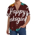 thumbnail image 3 of Fotbe Happy Thanksgiving print Short Sleeve Button Down Shirts for Men Casual Summer Beach Wrinkle Free Shirt-4X-Large, 3 of 7