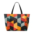 thumbnail image 2 of Fotbe Geometric Cube Pattern Art Bolsa de Viaje para Playa - Resistente al Agua, Bolsa Tote de Gran Capacidad y Ligera con 7 Bolsillos para Mujeres y Hombres, 2 of 7