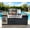 Black+85'', variant on 82" Modular Outdoor Kitchen Island with 6-Burner 85,000 BTU Stainless Steel Natural Grill, Rotisserie, Refrigerator, Sink & Granite Countertop