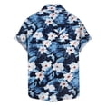 thumbnail image 6 of OGLCCG Hawaiian Shirt for Men Short Sleeve Floral Button Down Tops Summer Tropical Holiday Beach T Shirts,S,Blue 1, 6 of 6