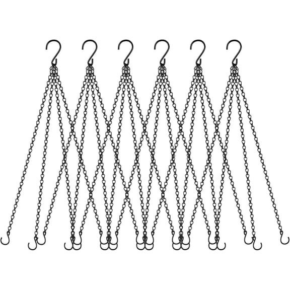 6 Pack 23 inch Long Hanging Chains for Plants Flower Pot Basket Chains 4 Point Replacement Chain Hangers for Lanterns, Bird Feeders, Planters and Other Ornaments