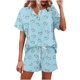 thumbnail image 1 of Conjunto de Verano para las Mujeres Impresión Casual Botón de Manga Corta Ropa de Noche Pantalones Cortos Ropa de Dormir, Conjunto de Ropa para las Mujeres, 1 of 9
