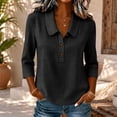 thumbnail image 6 of Summer Sales Womens Summer Tops Loose‑Fit Cotton‑Linen 3/4 Sleeve Lightweight Casual Blouse Oversized Tshirts for Women Under 12$, 6 of 6