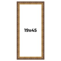 19x45 Frame Vintage Gold Solid Wood Picture Frame | 2.5 Inch Moulding Width | Ornate Bronze Museo