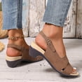 thumbnail image 5 of Viluyesy Womens Heeled Sandals, Peep Toe Low Heels Ankle Strap Summer Slingback Dressy Shoes Brown US9.5, 5 of 9