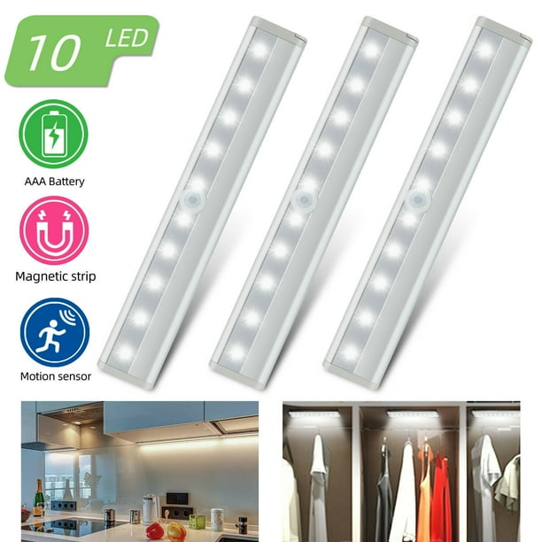 Motion Sensor Closet Lights, 10 LED Wireless Under Cabinet ...