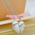 thumbnail image 4 of UDIYO 2 Pcs/Set Hot Mother Daughter Heart Pendant Matching Necklace Xmas Gift Jewelry, 4 of 6
