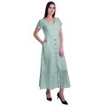 thumbnail image 4 of Moomaya Robe Longue Maxi pour Femmes à Manches Courtes, Robe Formelle/décontractée avec Poches P-TTG, 4 of 6