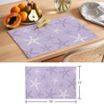 thumbnail image 6 of Vintage Lilac Starfish Placemats Set of 6 Summer Coastal Beach Marine Life Place Mats Indoor Wipeable Table Mats Washable Cloth Dining Table Placemats for Kitchen Holiday Party Home Decor 13x19 Inch, 6 of 9