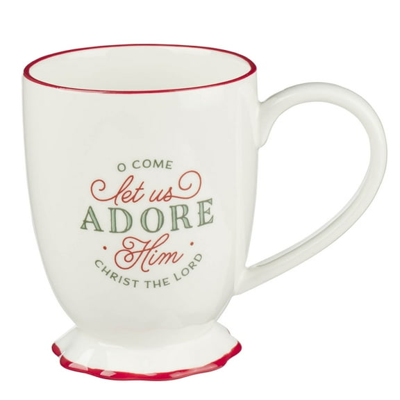 Mug White O Come Let Us Adore Him, (Hardcover)