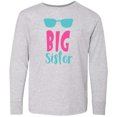 thumbnail image 3 of Inktastic Big Sister, Older Sister, Sunglasses - Blue Pink Long Sleeve Youth T-Shirt, 3 of 5