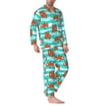 thumbnail image 2 of Fotbe Octopuses Pattern Long Sleeve Pajama Set for Men,Sleepwear Set,2-piece Loungewear Set,Soft PJs Comfy Nightwear with Pockets-Medium, 2 of 7