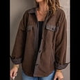thumbnail image 4 of Chaqueta de Mujer de Gran Tamaño con Botones y Larga con Aberturas. Marrón XXL, 4 of 7