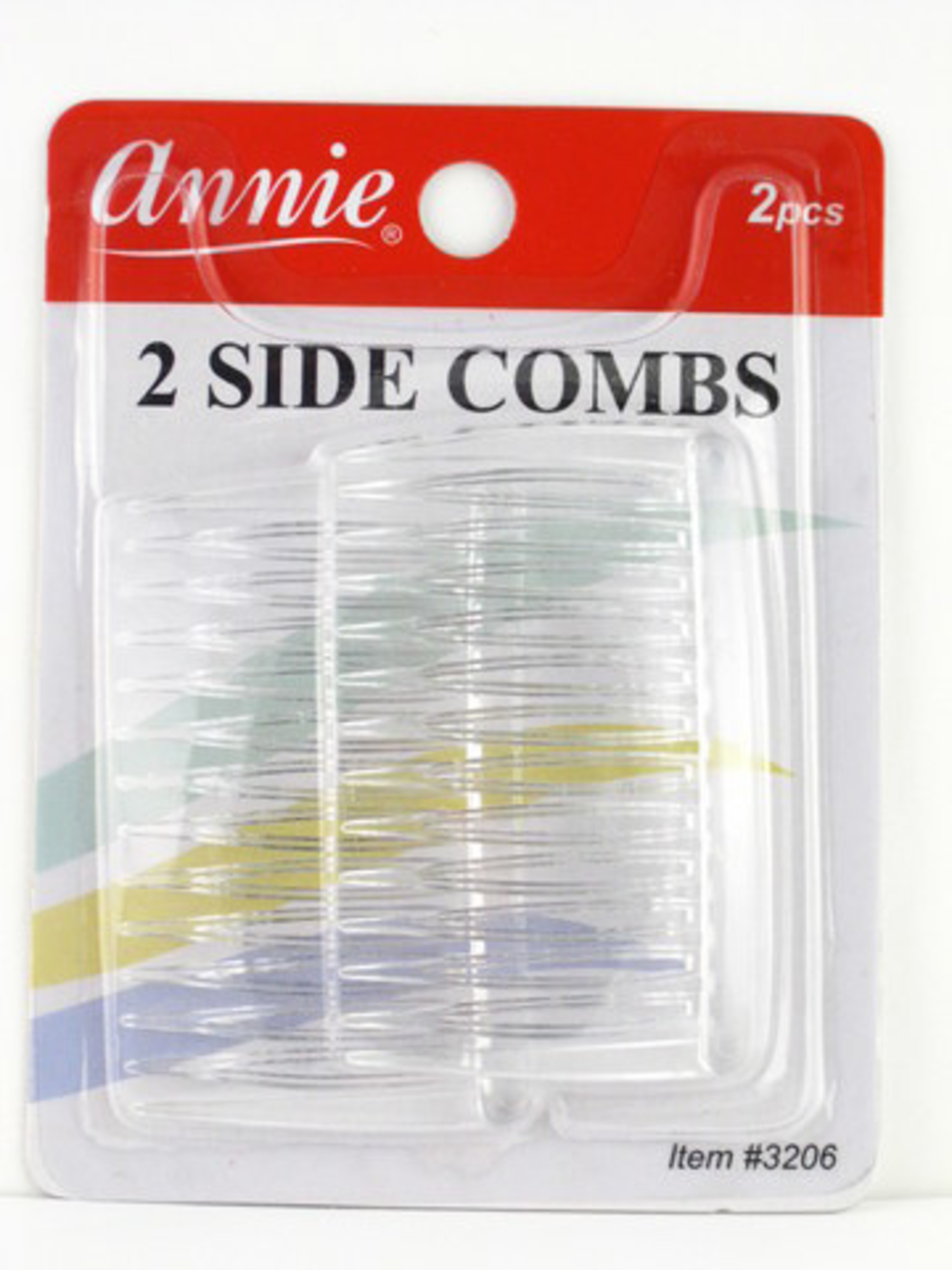 Annie Side Hair Combs Clear 2 Pcs.