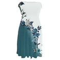 thumbnail image 4 of Women's Strapless Bandeau Dress Gradient Floral Print Casual Summer Dress with Layered Skirt and Back Zipper for Rooftop Parties,Light Green S, 4 of 5