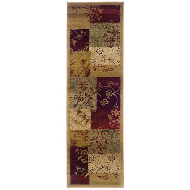 Oriental Weavers Genesis 2'7" x 9'1" Machine Woven Runner Rug in Red