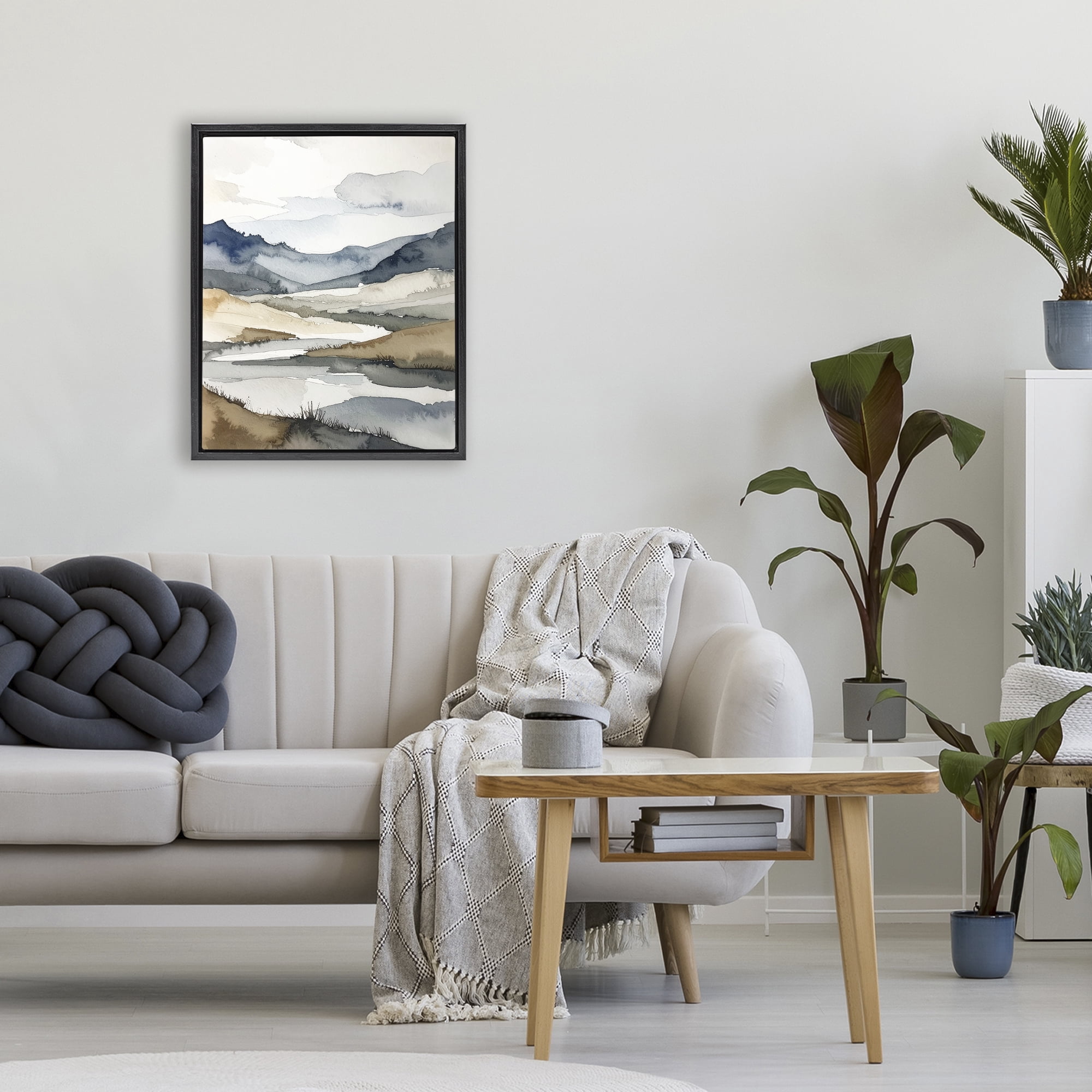 Stupell Industries Flow Of Water River Black Framed Floater Canvas Wall Art, design by Alonza Saunders