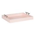 thumbnail image 1 of Kate and Laurel Lipton Modern Rectangular Tray, 16 x 12.25, Pink and Silver, Decorative Accent Tray for Storage and Display, 1 of 5