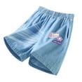 thumbnail image 4 of NAFUU Girls Jean Shorts Girls Jeans Shorts Denim Bermuda Elastic Waist Pull On Shorts Thin Summer Denim Shorts For Kids 6-7 Years, 4 of 4
