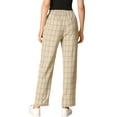 thumbnail image 3 of Unique Bargains Women's Christmas Plaid Pockets Elastic Waist Straight Leg Pant, 3 of 7