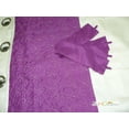 thumbnail image 4 of 11-Pc Floral Applique Embroidery Striped Comforter Curtain Set Violet Purple Gray Ivory King, 4 of 4