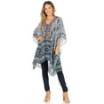 thumbnail image 5 of Sakkas Aymee Women's Caftan Poncho Cover up V neck Top Lace up With Rhinestone - MW28-White - One Size Regular, 5 of 5