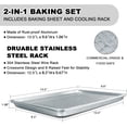 thumbnail image 2 of Half Sheet Pans with Rack Set, 13 Inch Commercial Quality Baking Sheet Pan Set, Natural Aluminum Cookie Sheet, Warp Resistant Nonstick Thick Cookie Tray Pans for Baking, Roasting, 2 of 8