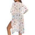 thumbnail image 5 of HELLHERO Polyester Bathing Suit Cover Up for Summer Lightweight Free Size Beach Cover Up Cat and Donut Design, 5 of 6