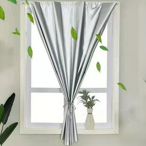 pvdgvd Silver RV Curtain Set 70x100cm/27.55x40in - No Punch 100% Polyester Privacy Curtains with Adjustable Hooks & Lanyard for Bathroom/Bedroom (Easy Install & Washable)