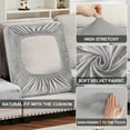 thumbnail image 5 of Sanmadrola Couch Covers Velvet Sofa Cushion Cover Stretch Machine Washable Universal Slipcover Furniture Protector for Couches Sectional Sofas, Light Gray, 5 of 9