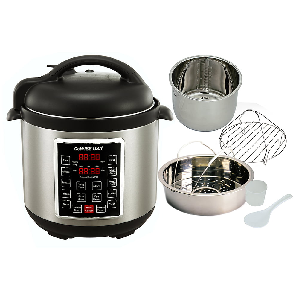 GoWISE USA 12.5-Quarts 12-in-1 Electric Pressure Cooker (Stainless Steel),  12.5 Qt - Fry's Food Stores