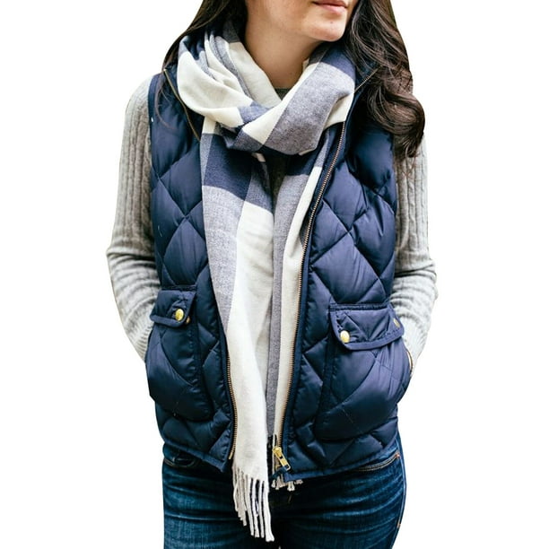 Karuedoo Winter Women Sleeveless Zipper Waistcoat Vest Coat Jacket