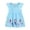 Light Blue, variant on Girls School Uniform Lightweight Ruffle Ruched Flutter Sleeve Crew Neck Cartoon Print Dress Back-To-School Girls Dresses 2 Years