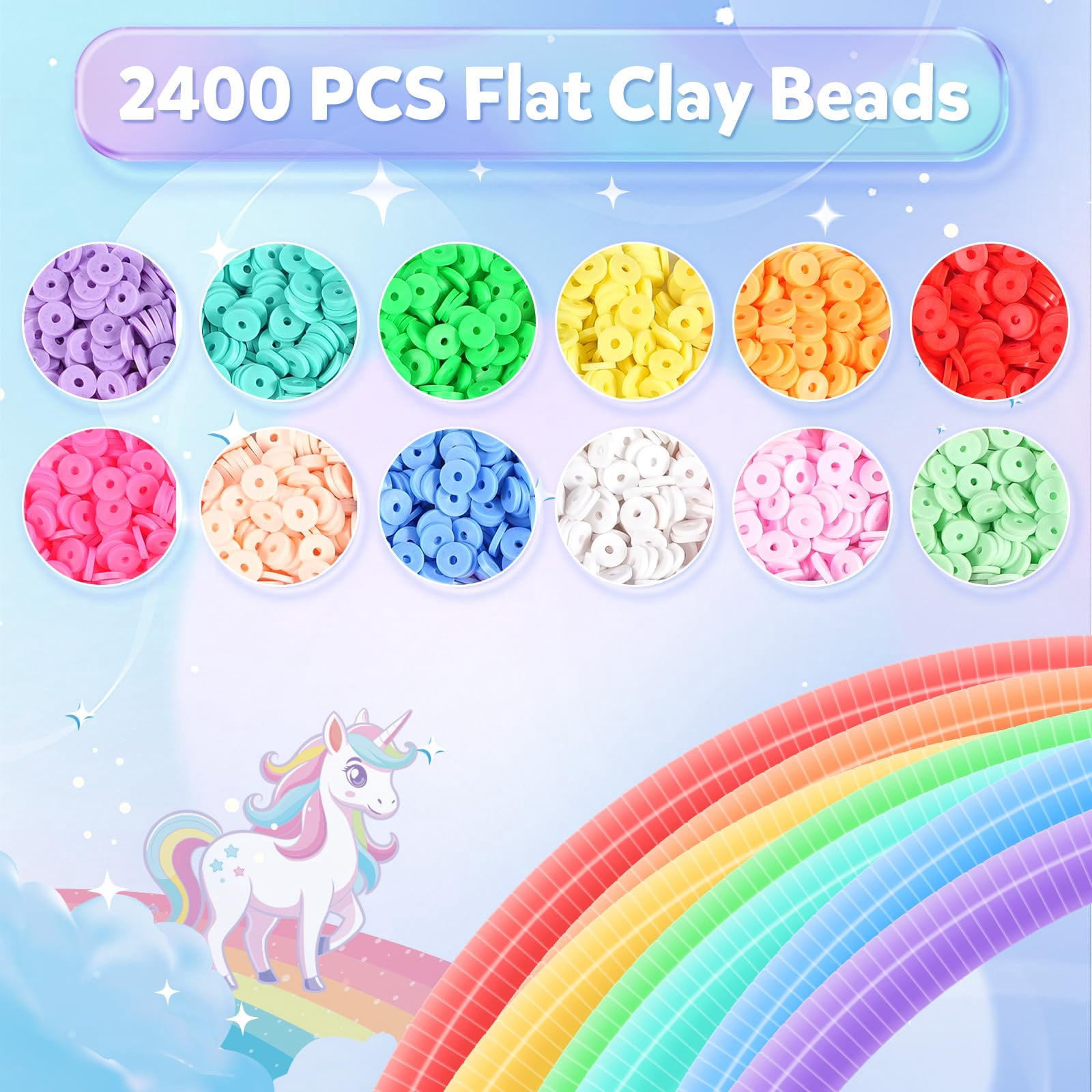 Blue Beaded Jewelry Making Kit for DIY Bracelets Necklaces and Crafts