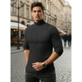 thumbnail image 2 of OALUXE Turtleneck Ribbed Long Sleeve Shirts for Mens Undershirts Knit Thermal Fitted Basic Tops, 2 of 7