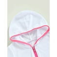 thumbnail image 5 of aturustex Big Girls Swim 2T 3T 4T 5T 6T 7T 8T 9T 10T 11T Cover Up Terry Bathing Suit Coverup Short Sleeve Zip Up Beach Dress, 5 of 9