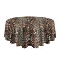 thumbnail image 5 of Brown and Black Leopard Print Round Tablecloth 60"x60",Wrinkle Wipeable Table Cloth for Kitchen Dining Room Picnic Patio Party, 5 of 6
