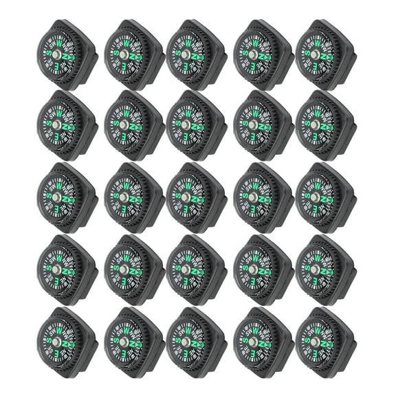 Zerodis 25Pcs/Pack Button Compass Mini Compass For Camping Hiking Boating Emergency