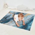 thumbnail image 2 of Blue Marble Gold Wave Pattern Blanket,Comfortable Soft Flannel Throw Blanket,All Season,Warm Lightweight Blankets for Sofa Bed Couch Living Room Chair,30"x40", 2 of 4