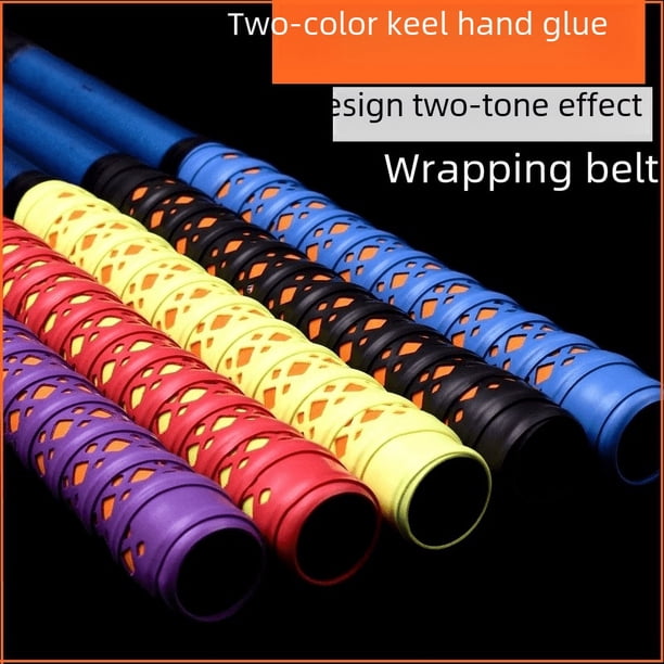 Pegamento manual de doble color para quilla hueca, pegamento manual para raqueta de bádminton, cinturón absorbente de sudor, cinturón enrollador para caña de pescar, cinturón enrollador antideslizante