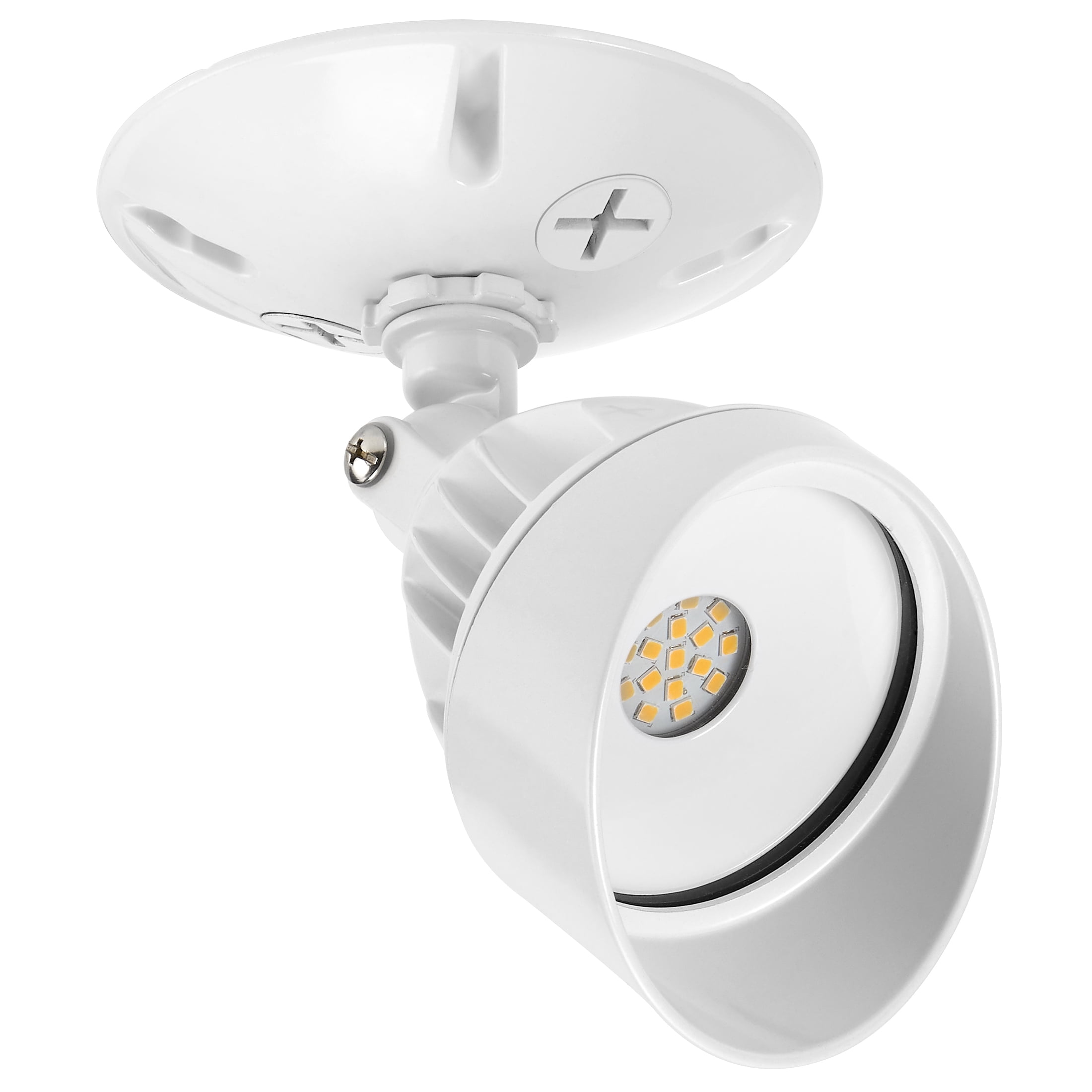 Maxxima LED Outdoor Flood Wall Light, Exterior Security Light w/ Adjustable Head, 950 Lumens, 3000K Warm White, White (2 Pack)