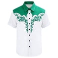 thumbnail image 4 of CONZONE Mens Buttons Down Shirts Short Sleeve Shirts for Men Trendy Western Cowboy Graphic Lapel Soft Lightweight Tops, 4 of 4