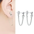 thumbnail image 2 of 1 par de pendientes de forma forma forma de 4 mm con cadena con bisagras colgantes punk hombres mujeres pendientes Yinane Pendientes de torrera de la cadena, 2 of 8