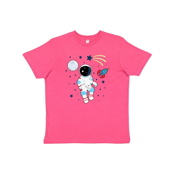Inktastic Astronaut The Moon Spaceship and Shooting Star For Light Colors Youth T-Shirt