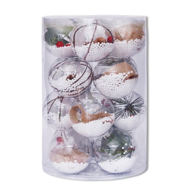 Juego de bolas de Navidad Árbol de Navidad Bola transparente Colgantes Decoraciones Adornos Regalo para niños 16 piezas Inevent HA008857-00B
